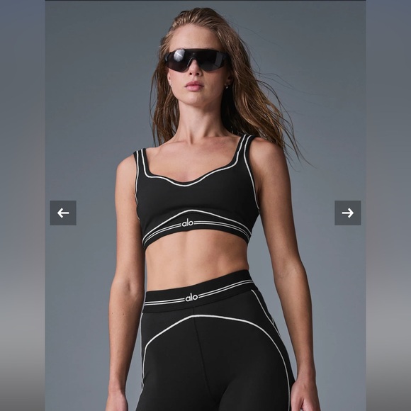 NWT ALO Yoga Airbrush Heartthrob Bra - Black/White